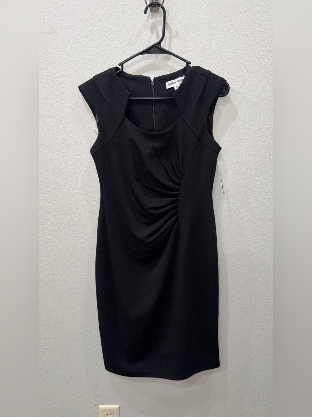 Shelby & Palmer Black Ruched Midi Dress
